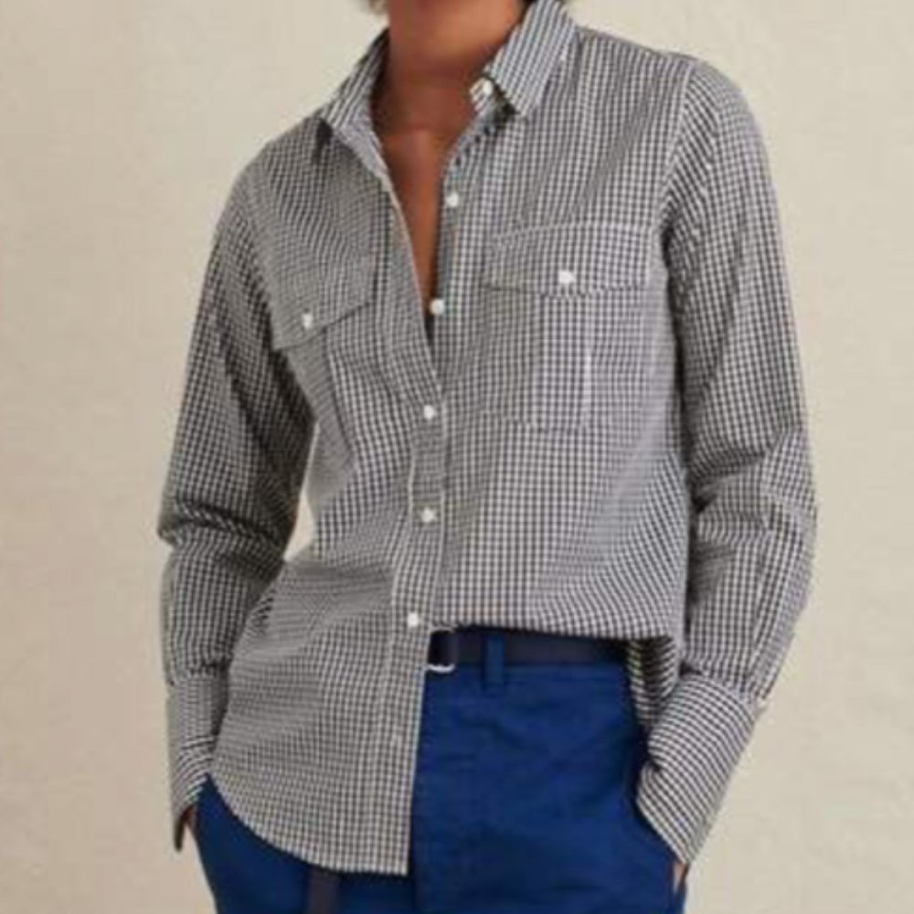 ALEX MILL GEORGIE POCKET SHIRT - BLACK/WHITE GINGHAM